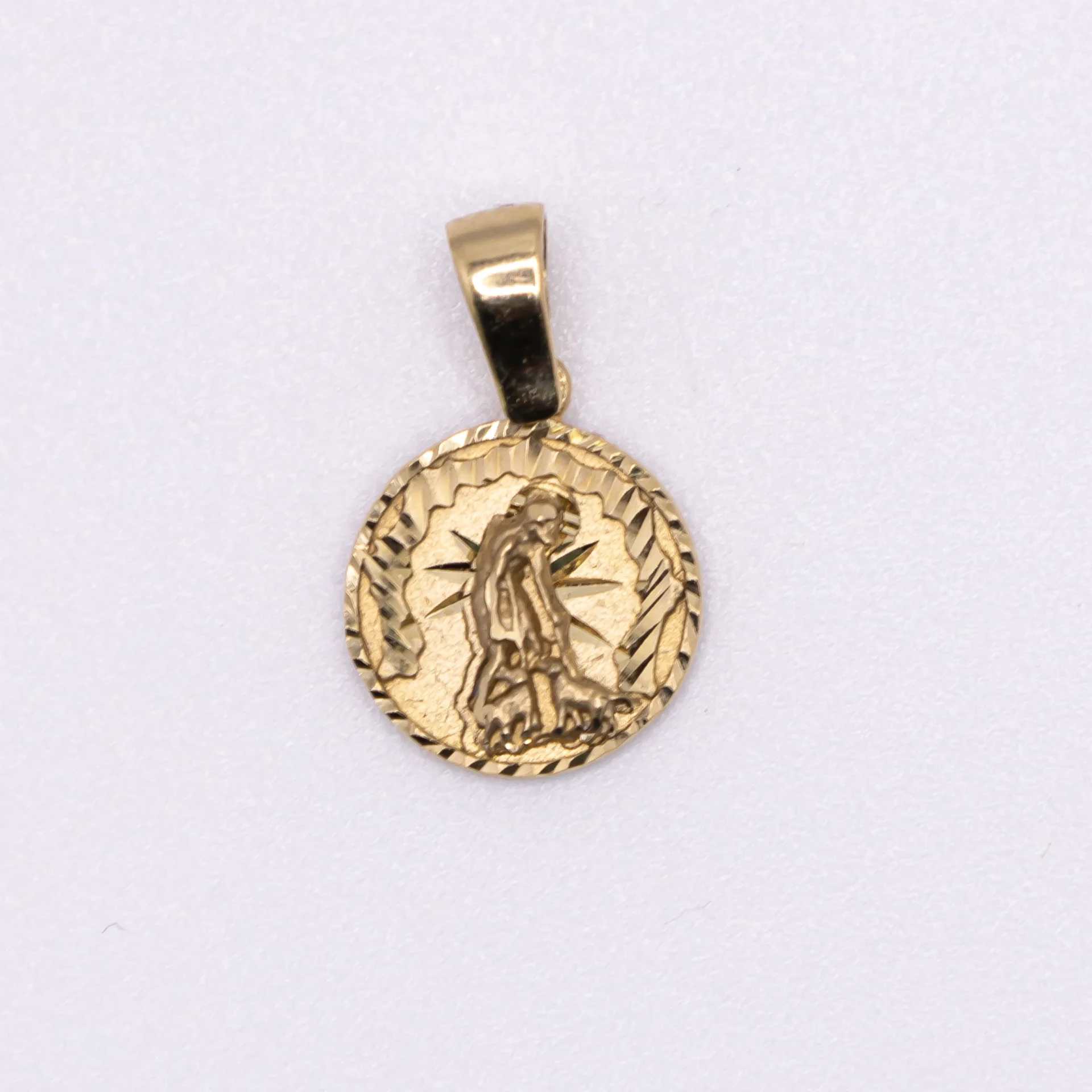 Dije de San Lazaro y Corte Brillo