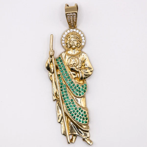 Dije de San Judas Tadeo con Piedras Verdes