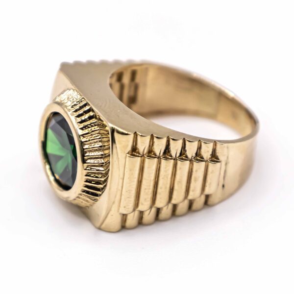 Anillo para Hombre Estilo Rolex con piedra Verde - Imagen 2