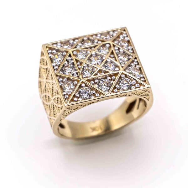 Anillo para Hombre Roseta Cuadrada - Imagen 2