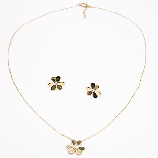 Conjunto de Flor y zirconia