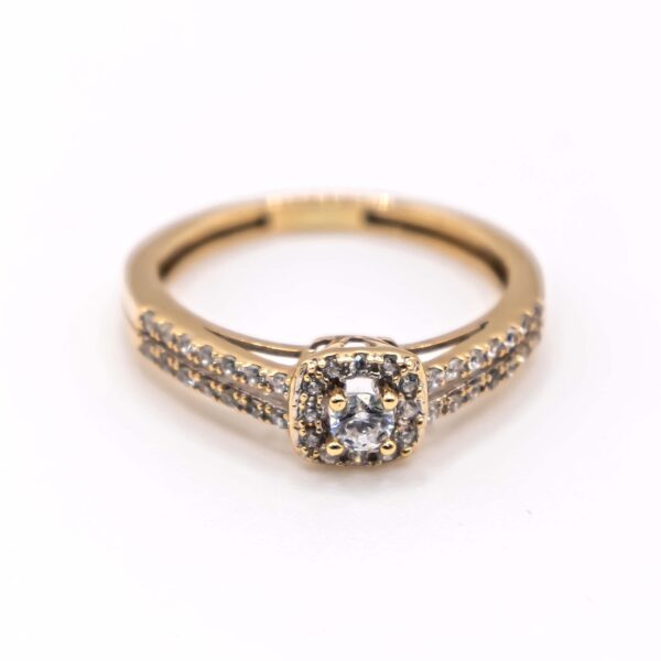 Anillo para Mujer Cuadrado y Lateral de Zirconia - Imagen 2