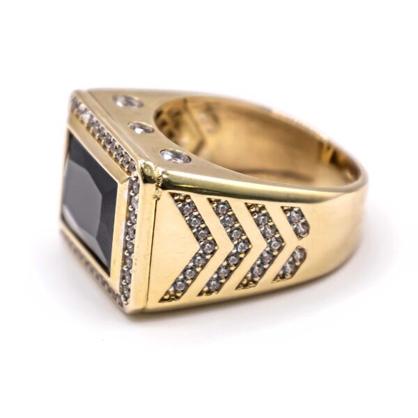 Anillo para Hombre Rectangular con piedra negra - Imagen 3