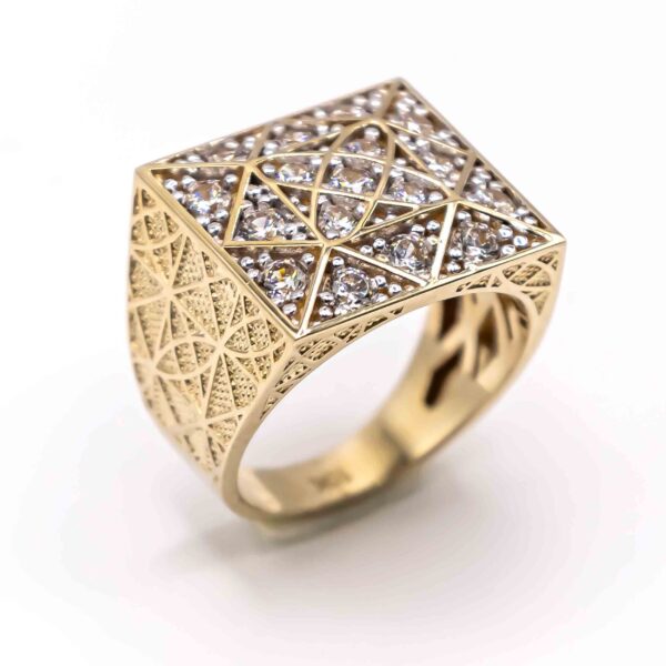 Anillo para Hombre Roseta Cuadrada