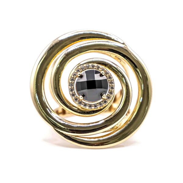 Anillo para Mujer Espiral con Piedra Negra - Imagen 3