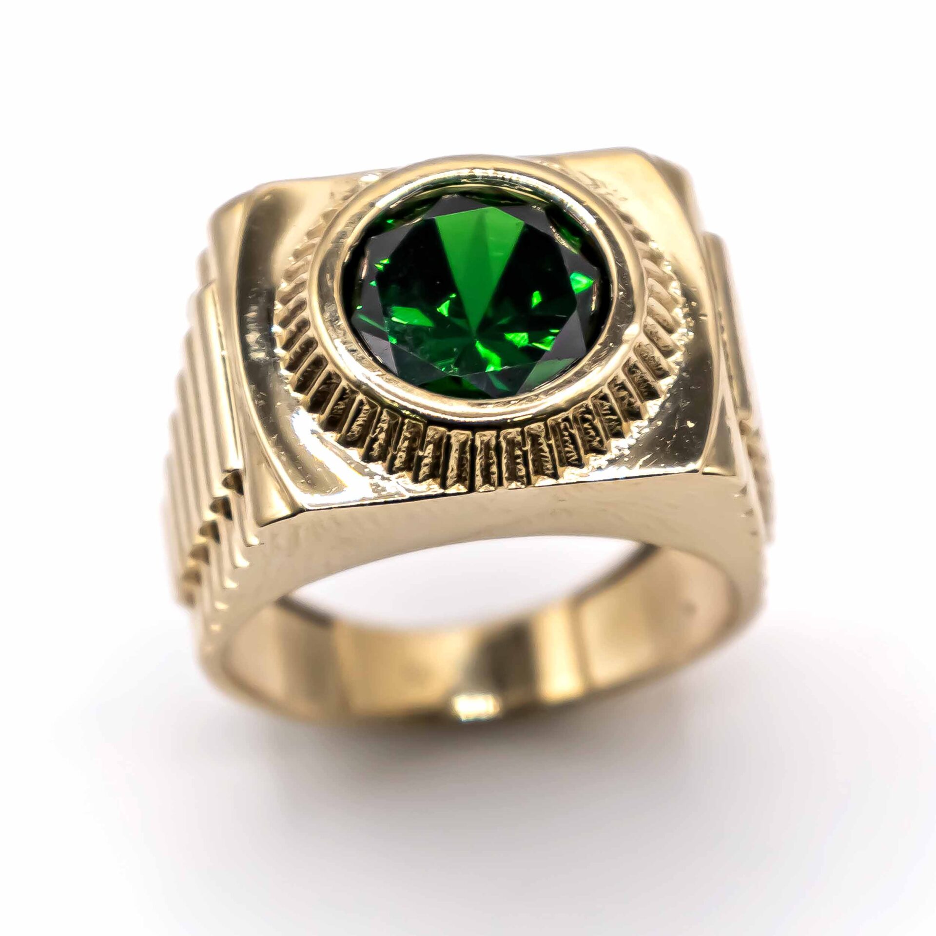 Anillo para Hombre Estilo Rolex con piedra Verde