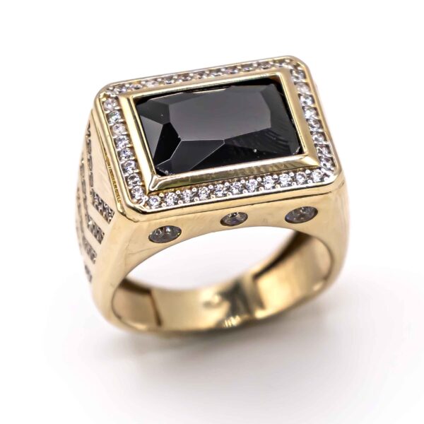 Anillo para Hombre Rectangular con piedra negra