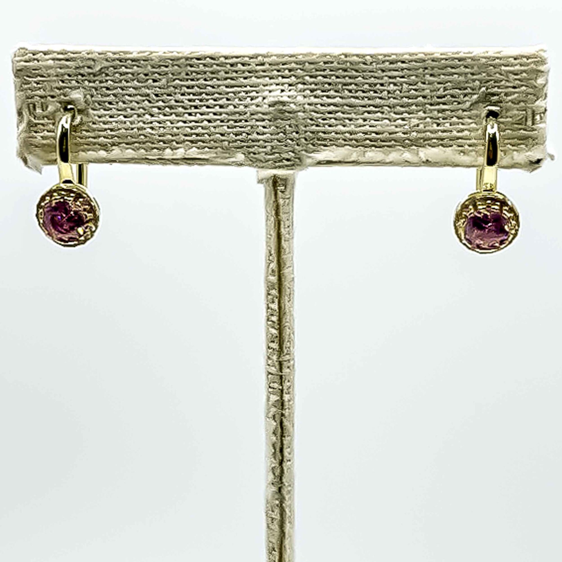 Aretes Colgantes Piedra Rosa